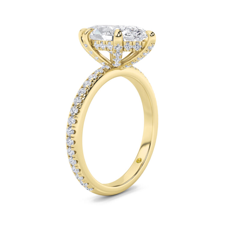 Aurelia Three Quarter Coverage Hidden Halo Lab Diamond Engagement Ring