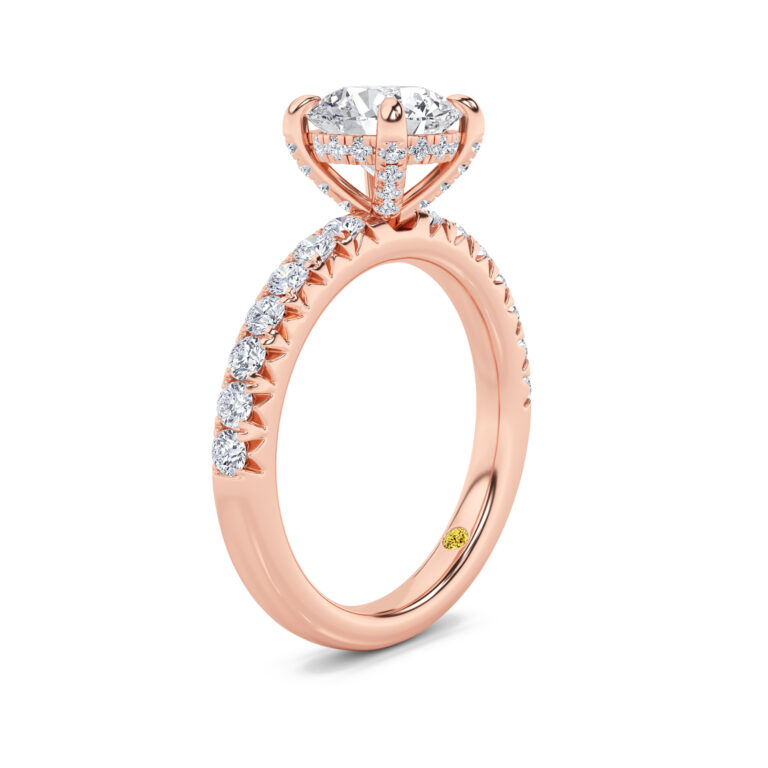 Embers Half Coverage Hidden Halo Lab Diamond Engagement Ring