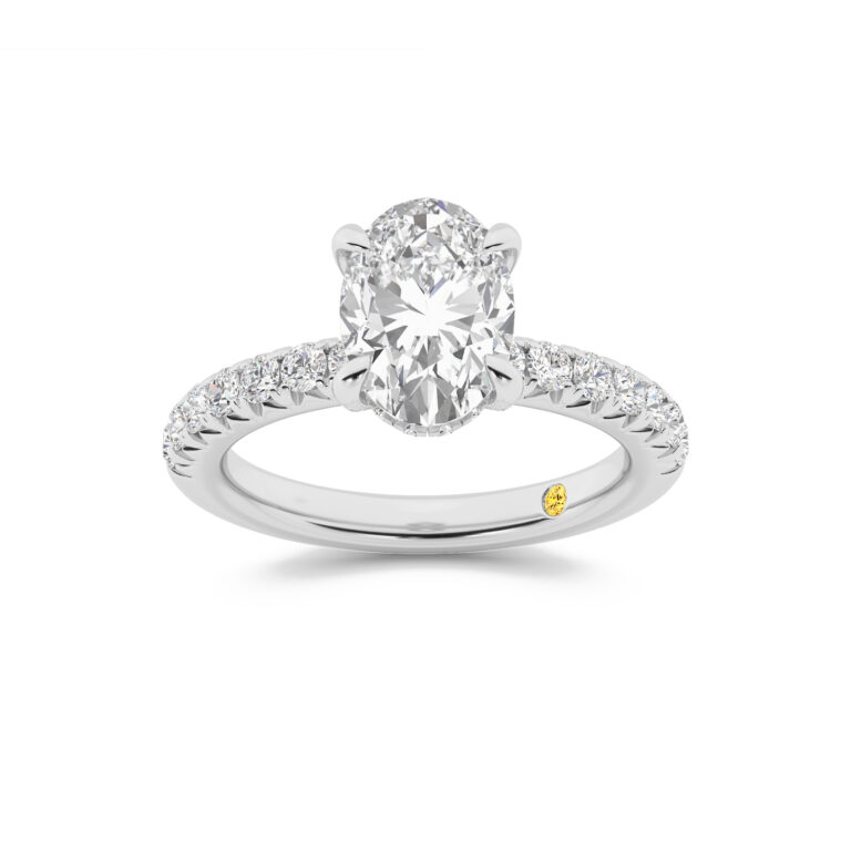 Embers Half Coverage Hidden Halo Lab Diamond Engagement Ring