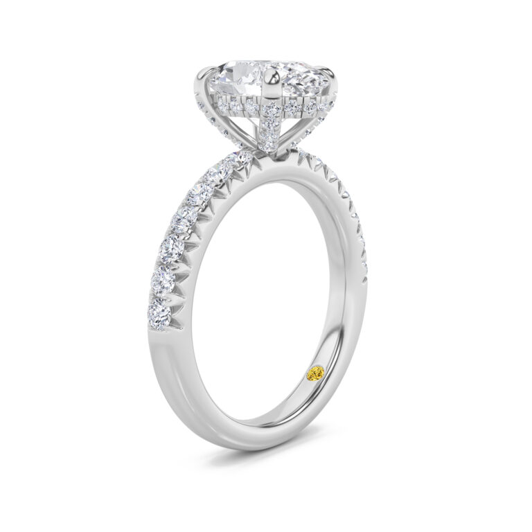 Embers Half Coverage Hidden Halo Lab Diamond Engagement Ring