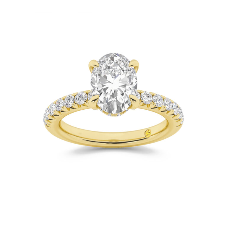 Embers Half Coverage Hidden Halo Lab Diamond Engagement Ring