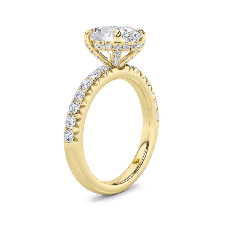 Embers Half Coverage Hidden Halo Lab Diamond Engagement Ring
