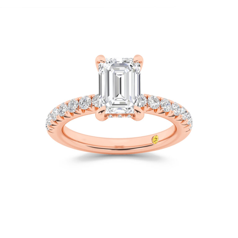 Embers Half Coverage Hidden Halo Lab Diamond Engagement Ring