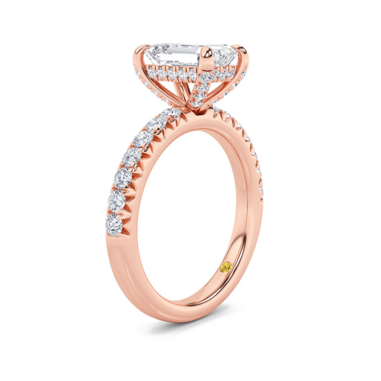 Embers Half Coverage Hidden Halo Lab Diamond Engagement Ring