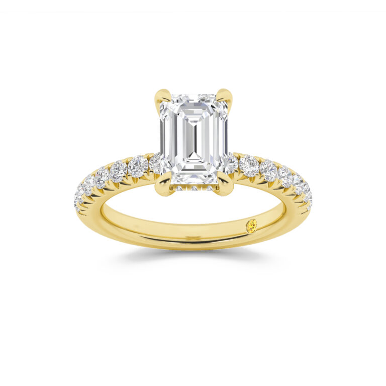 Embers Half Coverage Hidden Halo Lab Diamond Engagement Ring