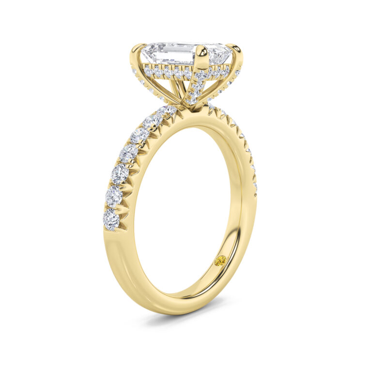 Embers Half Coverage Hidden Halo Lab Diamond Engagement Ring