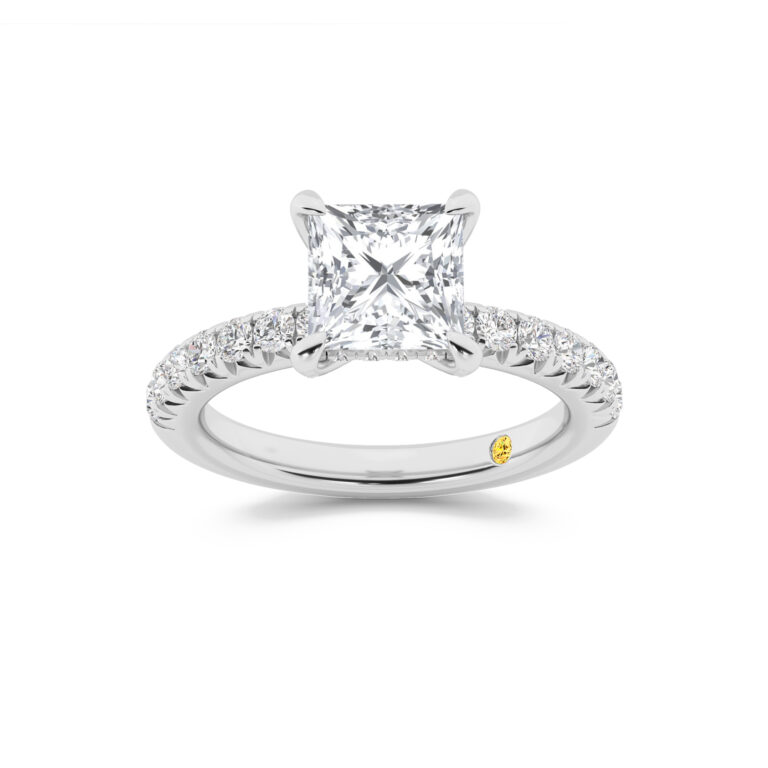 Embers Half Coverage Hidden Halo Lab Diamond Engagement Ring