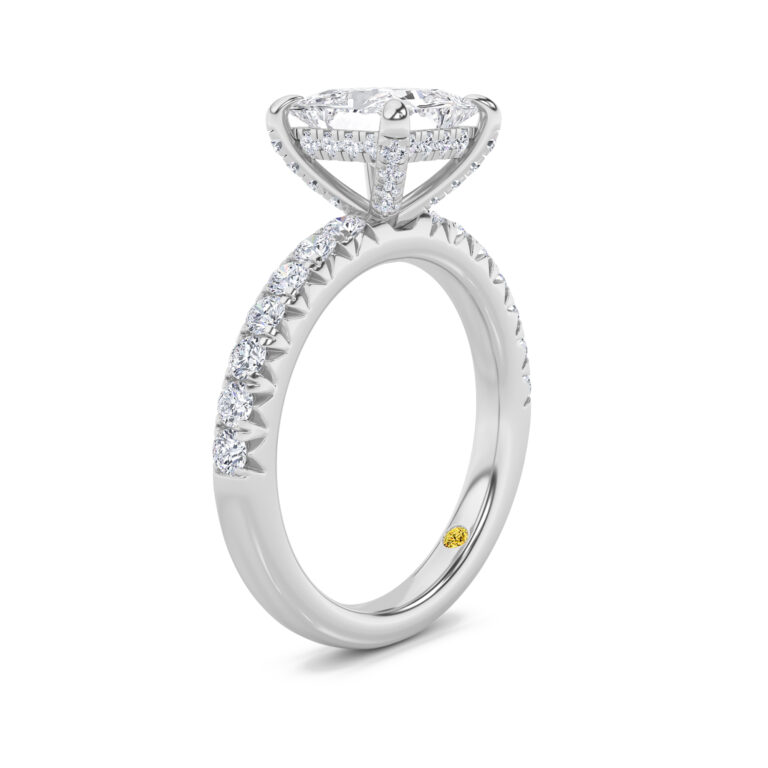 Embers Half Coverage Hidden Halo Lab Diamond Engagement Ring