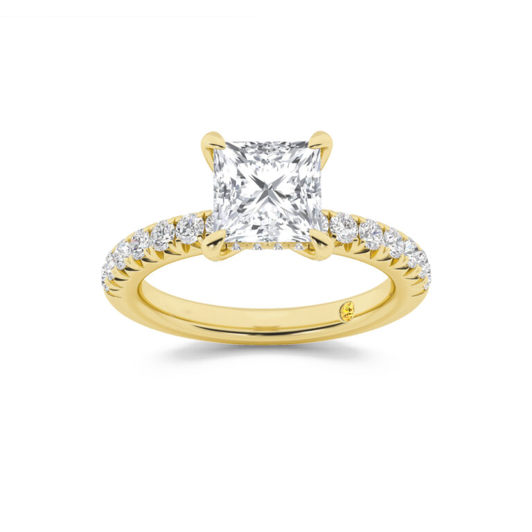 Embers Half Coverage Hidden Halo Lab Diamond Engagement Ring