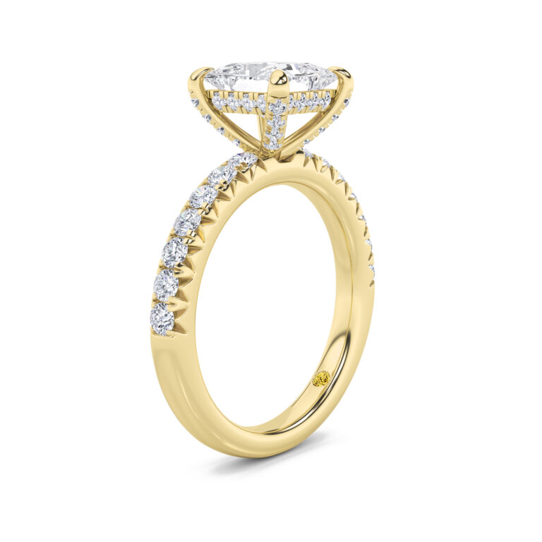 Embers Half Coverage Hidden Halo Lab Diamond Engagement Ring