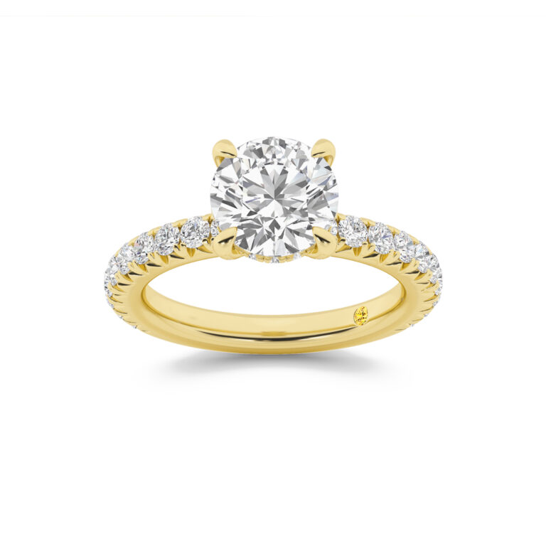 Embers Three Quarter Coverage Hidden Halo Lab Diamond Engagement Ring