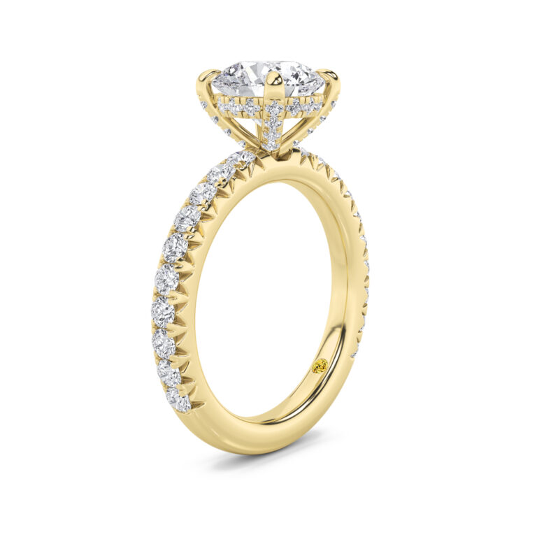 Embers Three Quarter Coverage Hidden Halo Lab Diamond Engagement Ring