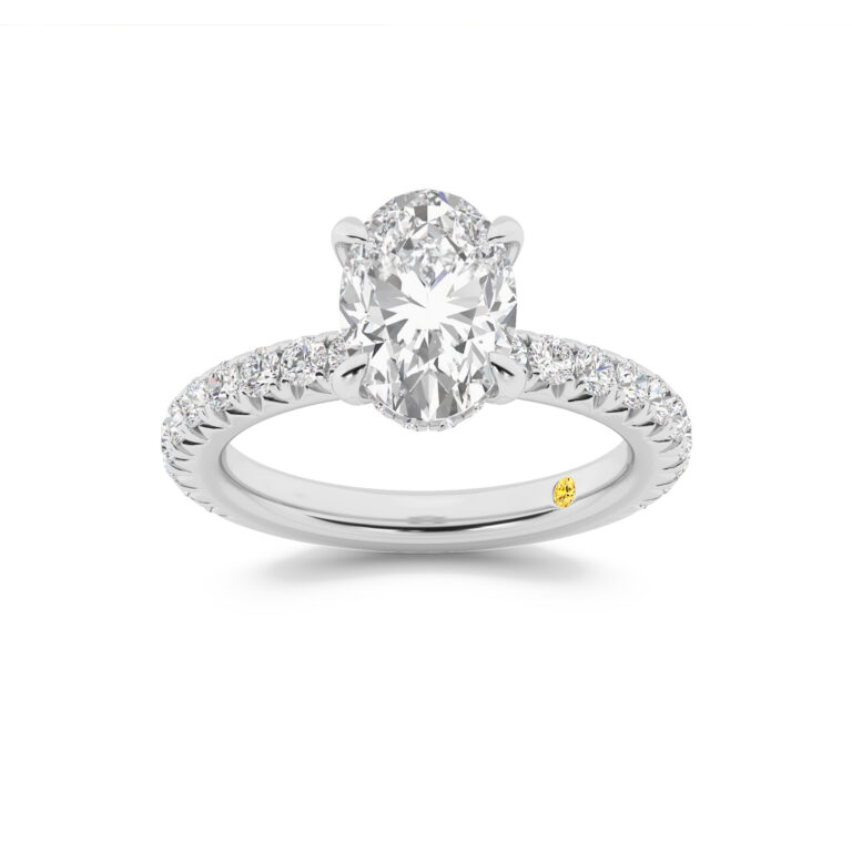 Embers Three Quarter Coverage Hidden Halo Lab Diamond Engagement Ring