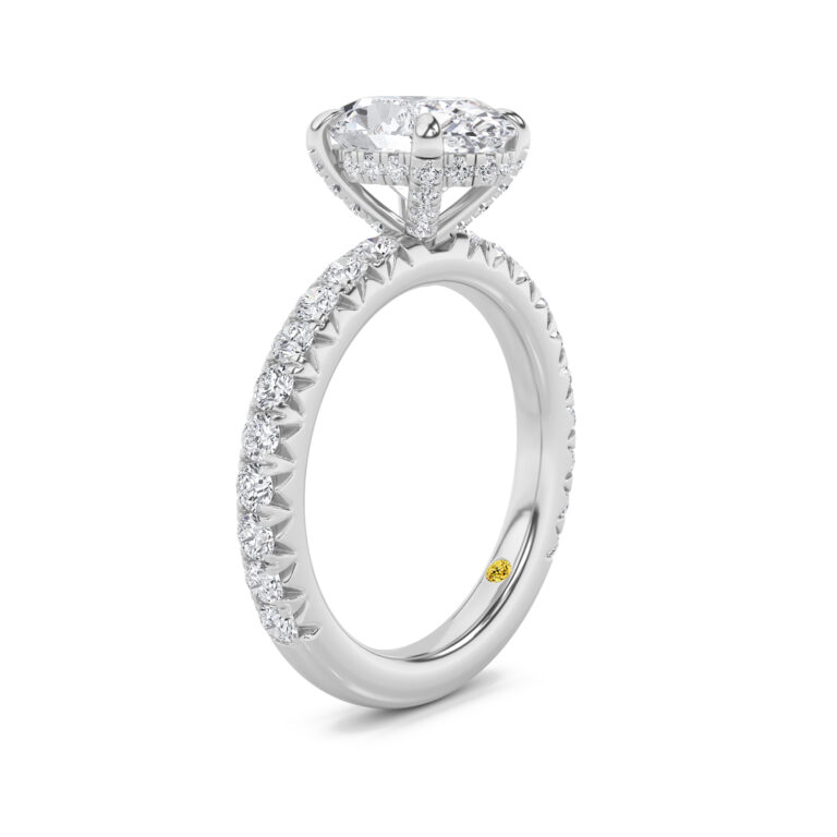 Embers Three Quarter Coverage Hidden Halo Lab Diamond Engagement Ring