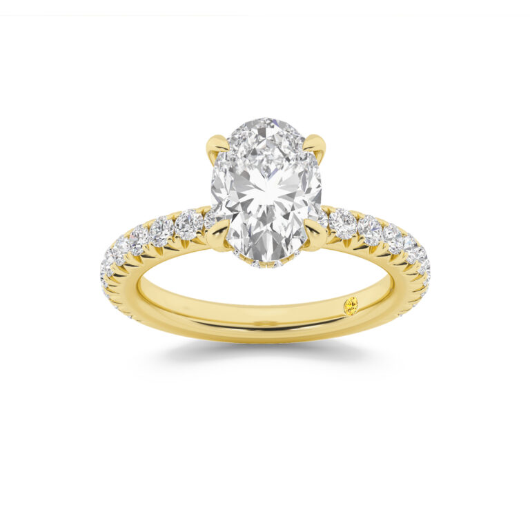 Embers Three Quarter Coverage Hidden Halo Lab Diamond Engagement Ring
