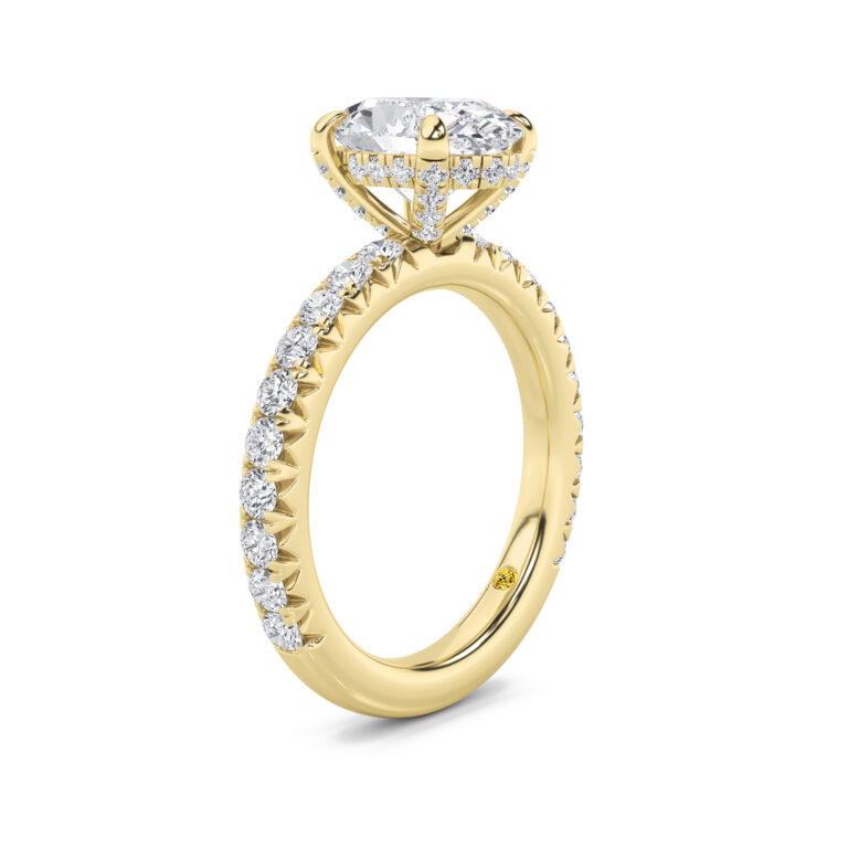Embers Three Quarter Coverage Hidden Halo Lab Diamond Engagement Ring