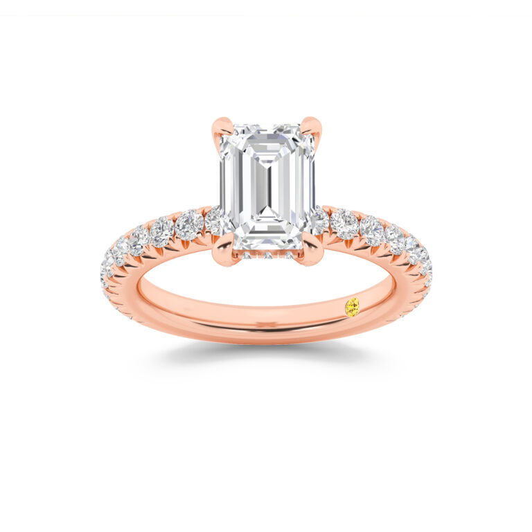 Embers Three Quarter Coverage Hidden Halo Lab Diamond Engagement Ring