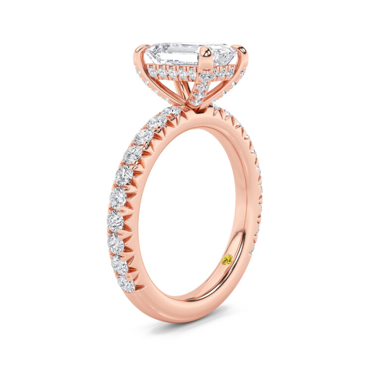 Embers Three Quarter Coverage Hidden Halo Lab Diamond Engagement Ring