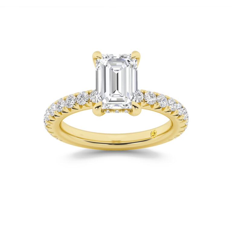 Embers Three Quarter Coverage Hidden Halo Lab Diamond Engagement Ring