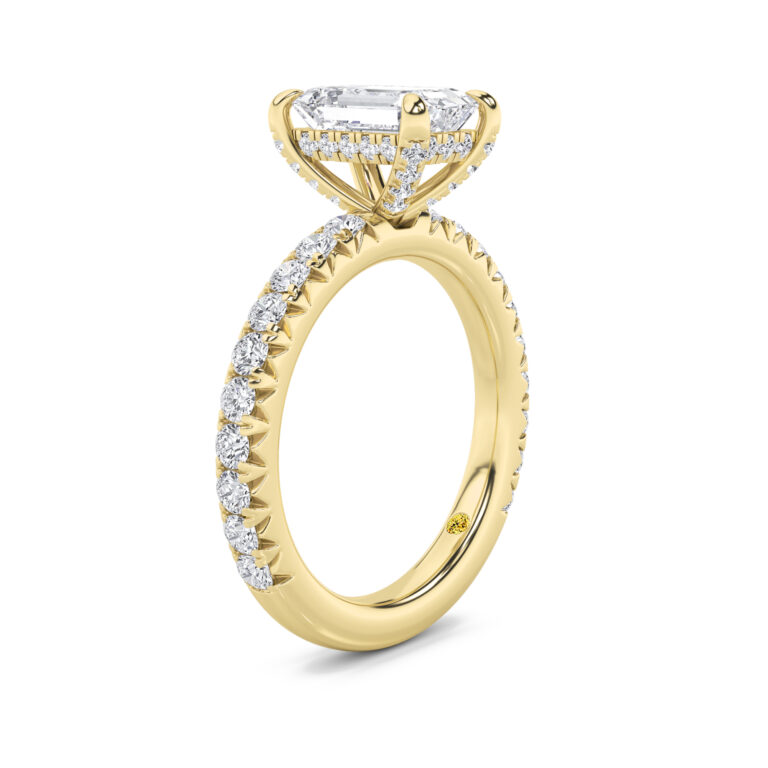 Embers Three Quarter Coverage Hidden Halo Lab Diamond Engagement Ring