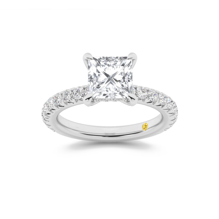 Embers Three Quarter Coverage Hidden Halo Lab Diamond Engagement Ring