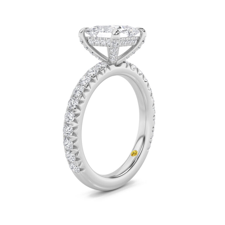 Embers Three Quarter Coverage Hidden Halo Lab Diamond Engagement Ring
