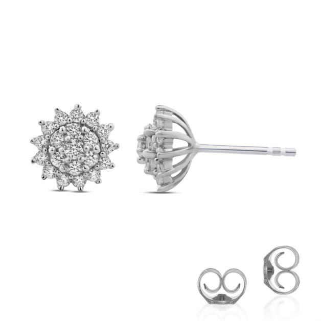 Lab Created Diamond Starburst Earrings