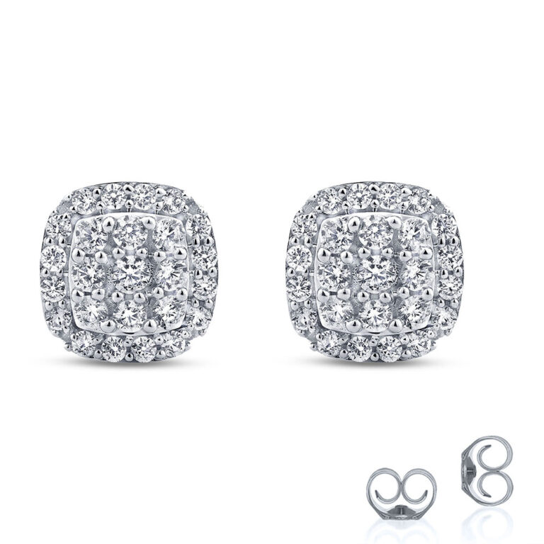 Cluster Cushion Lab Grown Diamond Earrings