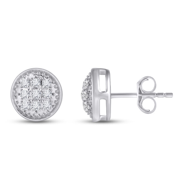Classic Cluster Diamond Studs Earrings | 925 Sterling Silver 1/4 ct. tw._1Classic Cluster Diamond Studs Earrings | 925 Sterling Silver 1/4 ct. tw._2