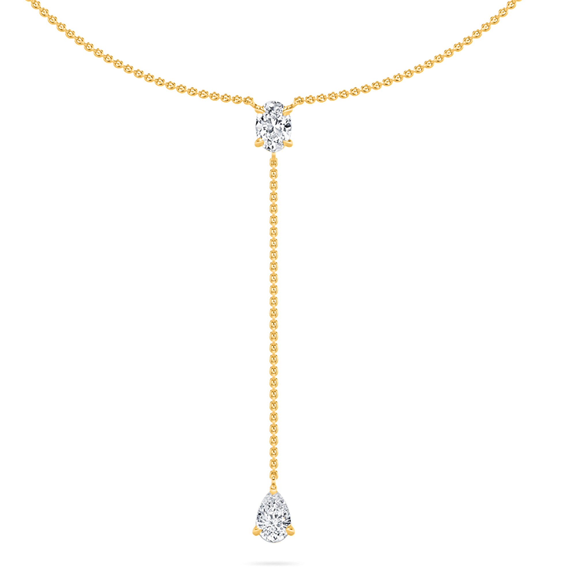 Elongated Enchantment Lariat Lab Grown Diamond Necklace | 14K Yellow Gold 2 ct.tw.