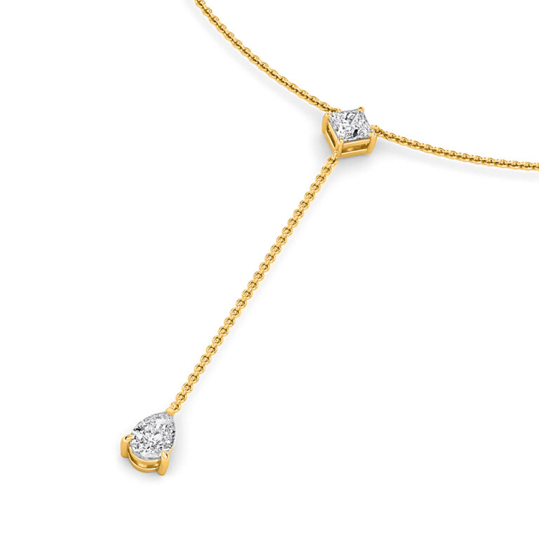 Cascading Elegance Lab Grown Lariat Diamond Necklace
