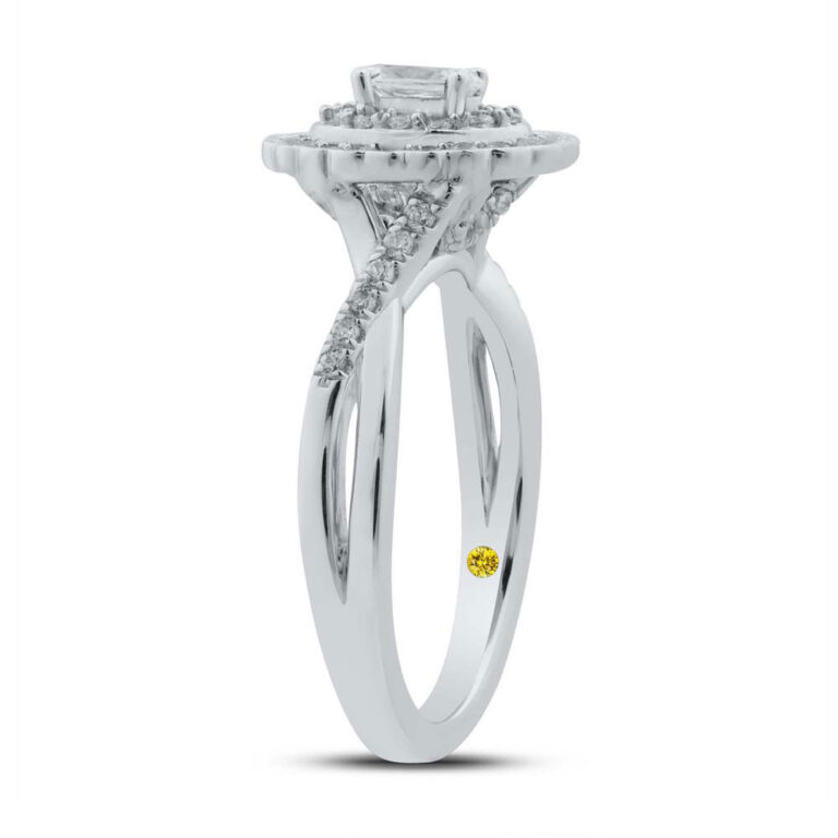 Floral Framed Lab Grown Oval Diamond Engagement Ring