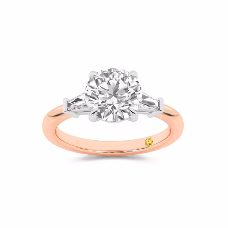 Valentina Tapered Baguette Lab Grown Three Stone Diamond Engagement Ring