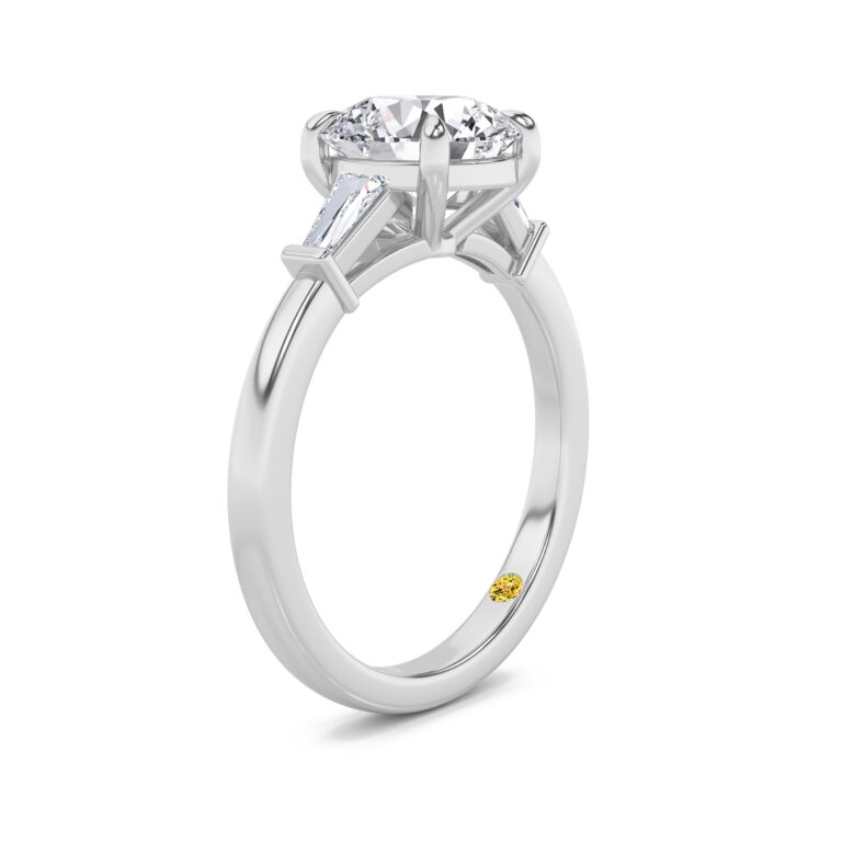 Valentina Tapered Baguette Lab Grown Three Stone Diamond Engagement Ring