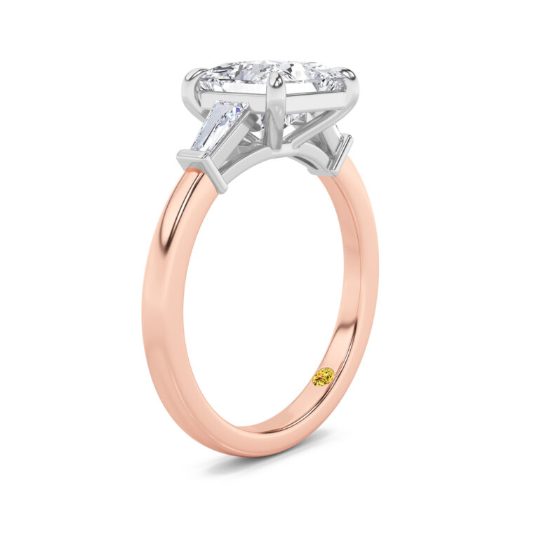 Valentina Tapered Baguette Lab Grown Three Stone Diamond Engagement Ring