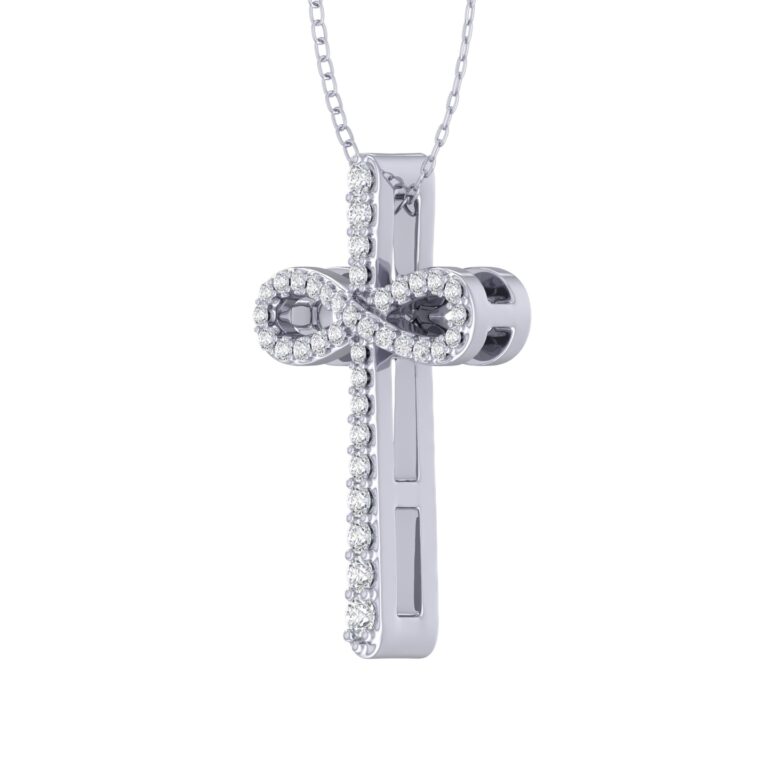 Lab Grown Infinity Diamond Cross Necklace