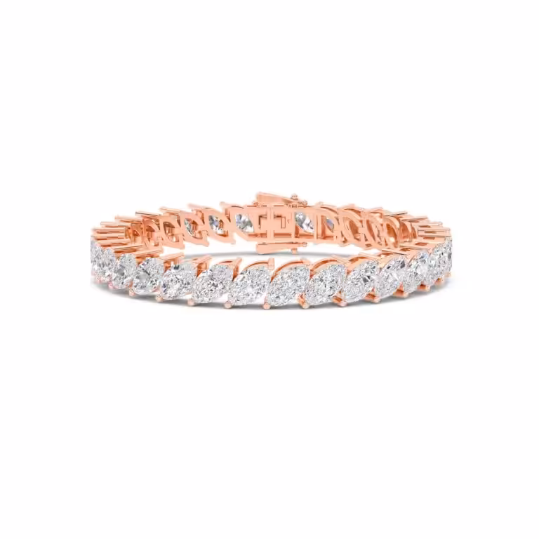 Lab Grown Marquise Diamond Tennis Bracelet