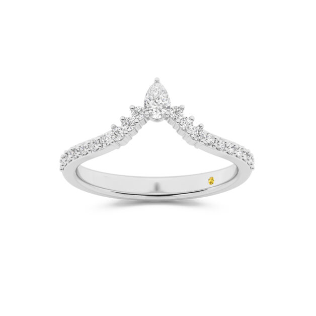 18K White Gold 3 5/8 ct. tw._1,Secret Kiss Lab Grown Emerald Cut Diamond Engagement Ring with the AnnaMaria Wedding Band