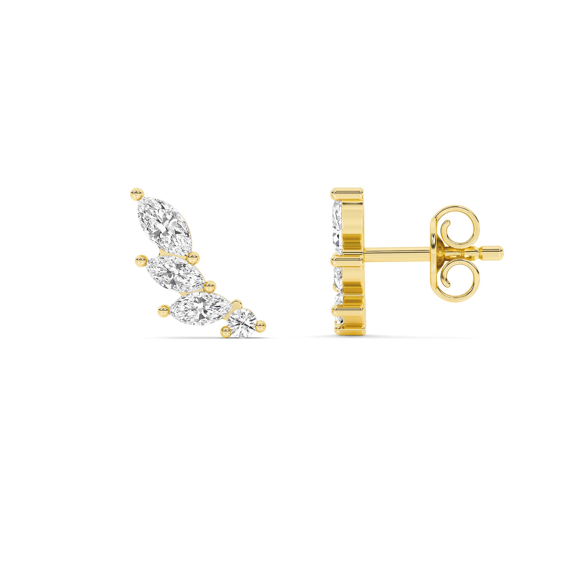 Ecliptic Lab Grown Diamond Climber Earrings | 14K Yellow Gold 3/4 ct. tw.