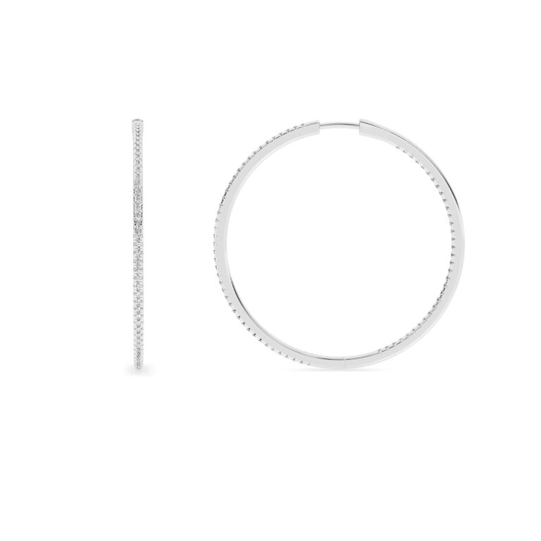Glimmer Inside-Out Sterling Silver Lab Diamond Hoops