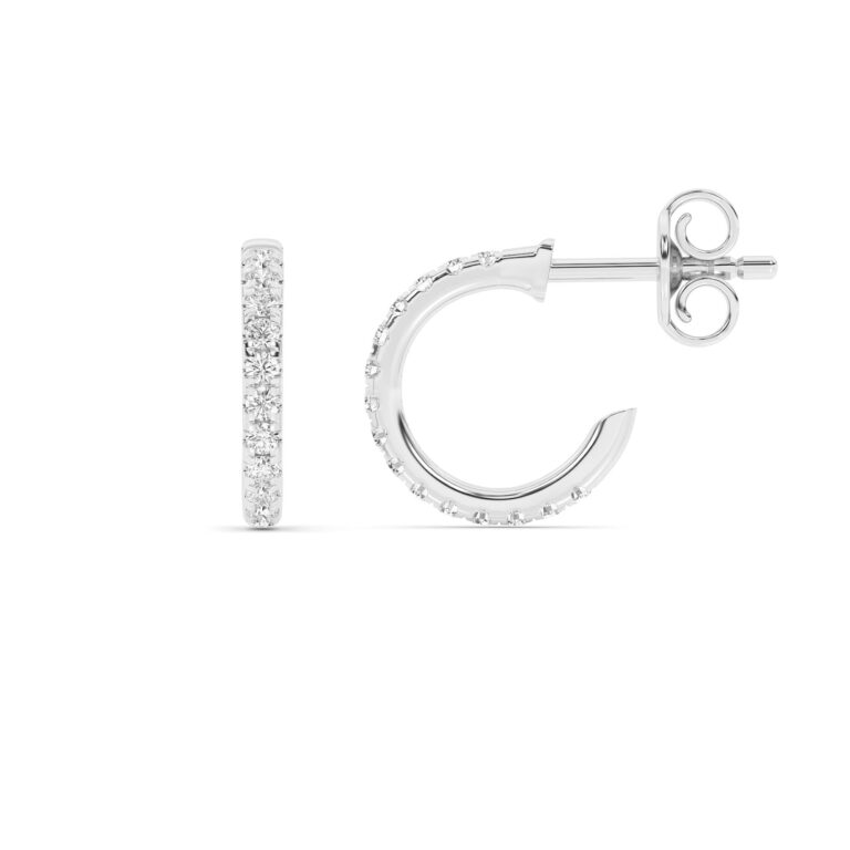 Wren Petite Sterling Silver Lab Grown Diamond Huggie Earrings