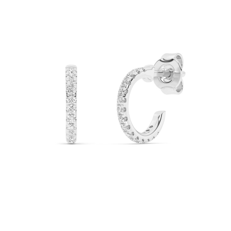 Wren Petite Sterling Silver Lab Grown Diamond Huggie Earrings