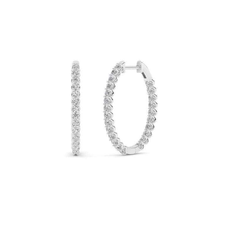 Zia Lab Created Diamond Oval Hoop Earrings