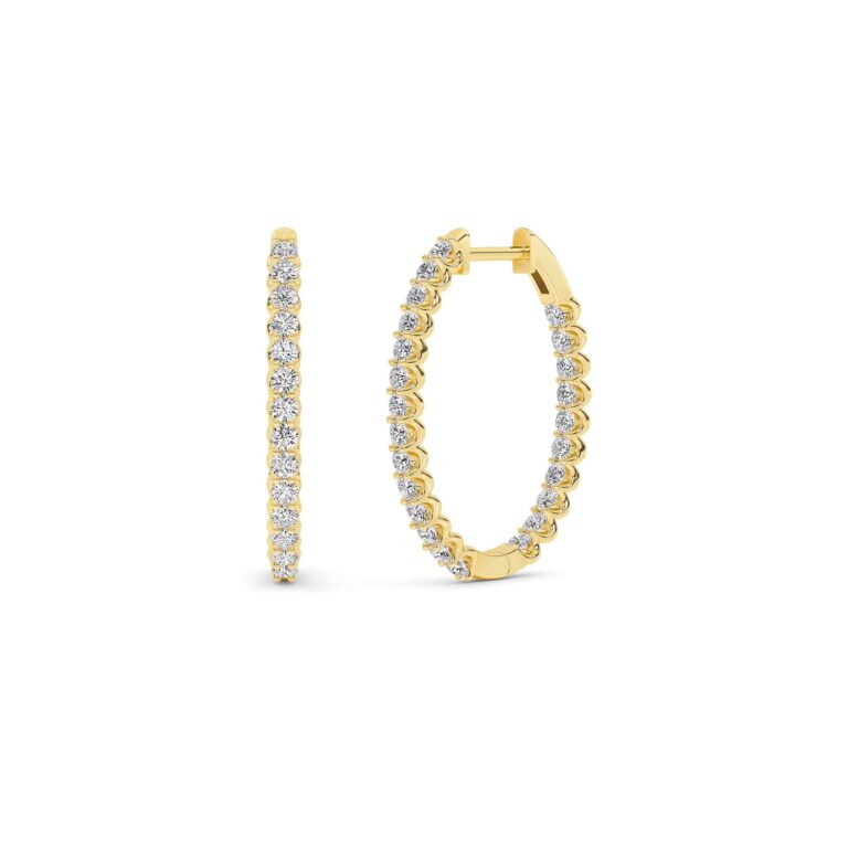 Zia Lab Created Diamond Oval Hoop Earrings