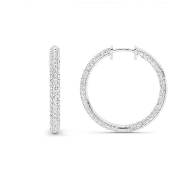 Sasha Lab Grown Inside Out Diamond Hoop Earrings | 14K White Gold 2 ct. tw._1