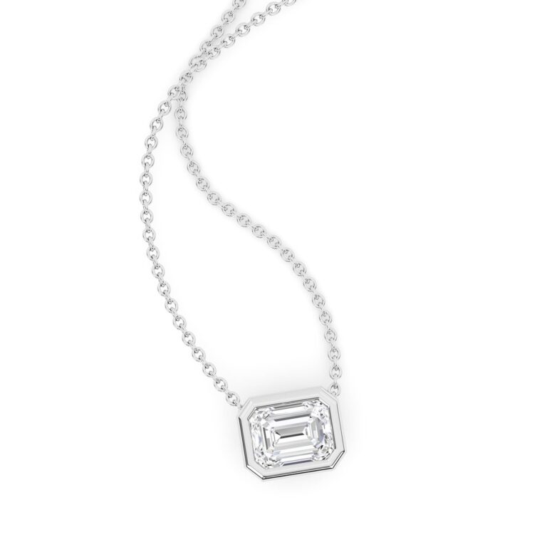 East West Bezel Set Lab Diamond Necklace