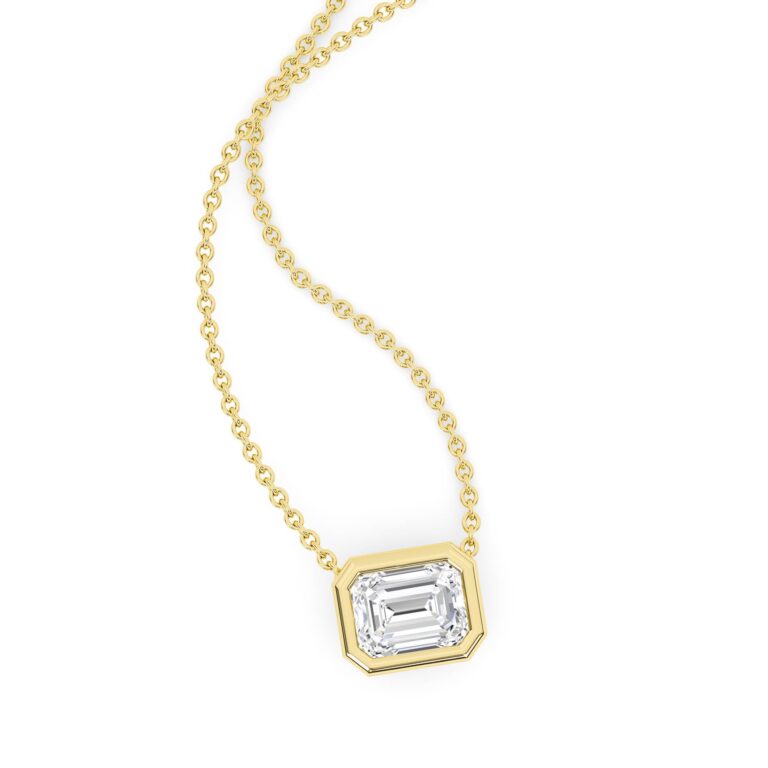East West Bezel Set Lab Diamond Necklace