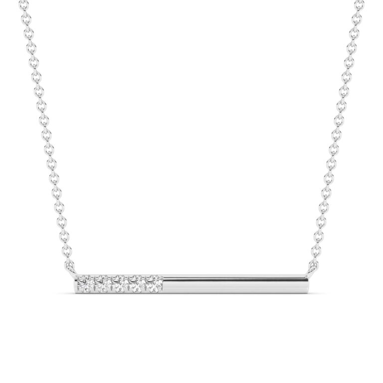 Sterling Silver Fluent Lab Diamond Bar Necklace