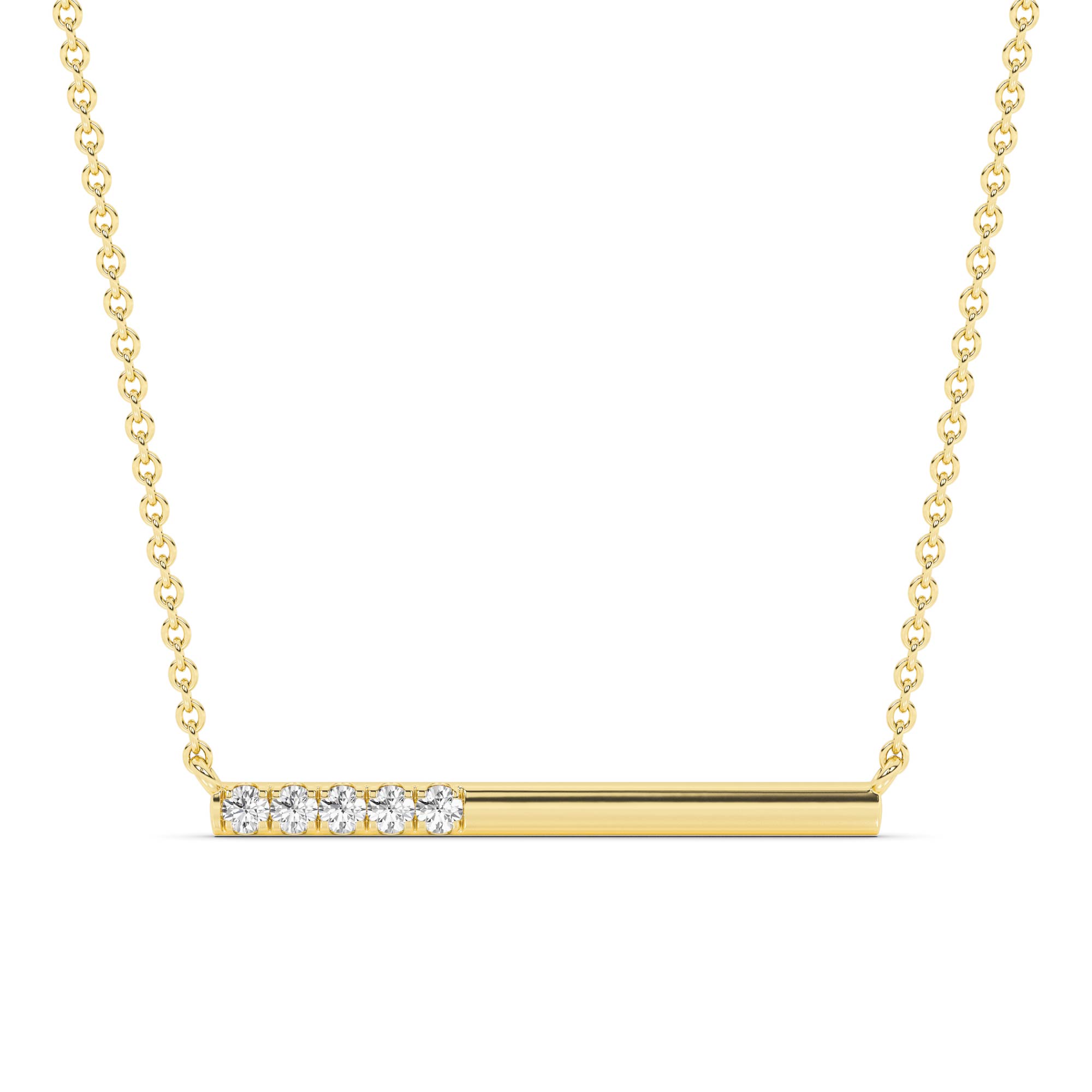 Fluent Lab Diamond Bar Necklace | Yellow Gold 1/4 ct. tw.