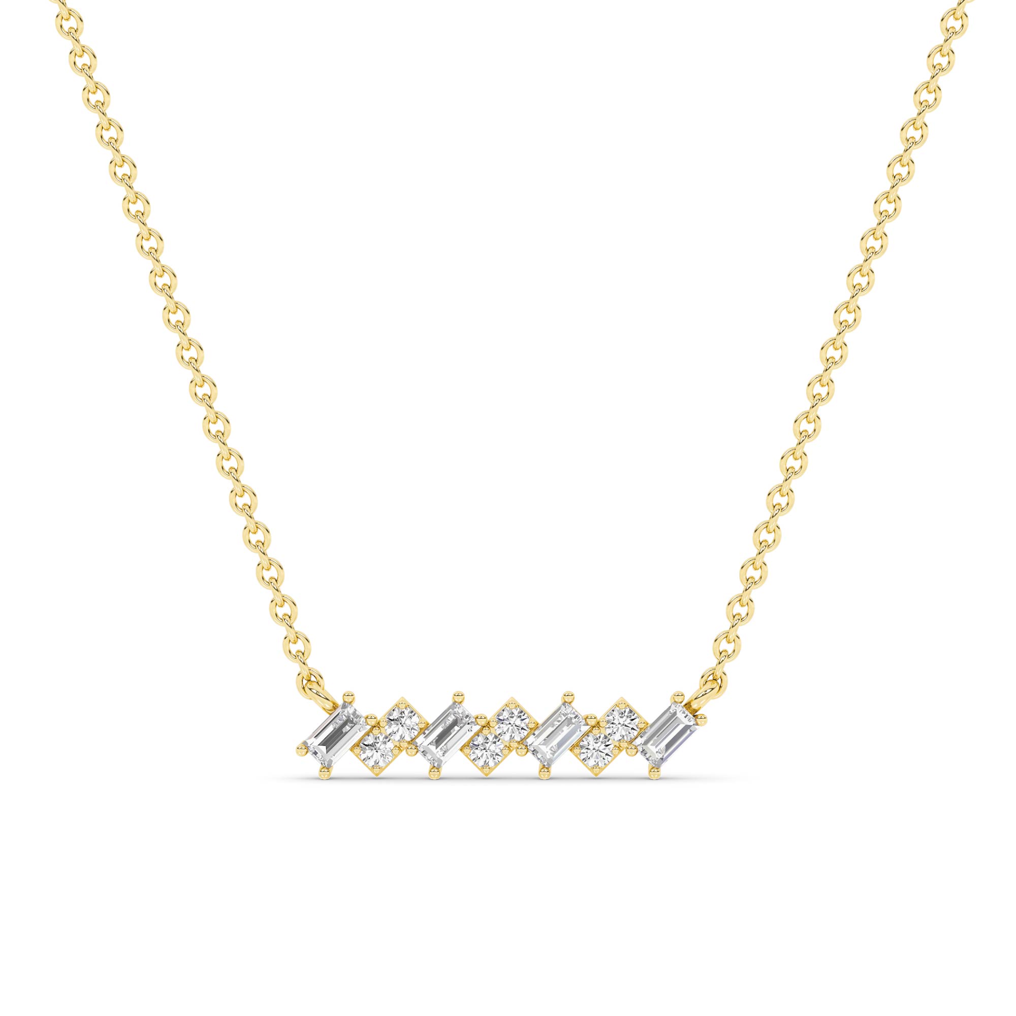Mosaic Lab Diamond Bar Necklace | Yellow Gold 1/2 ct. tw.